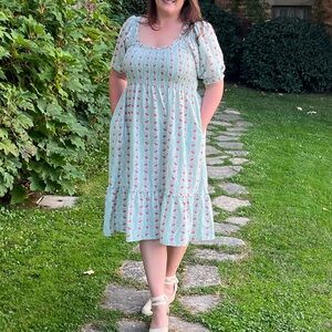 Hill House Home Louisa Nap Dress in Trailing Vine Multi - Crepe - size XL